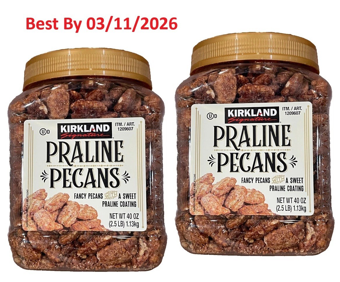 2-PACK Kirkland Signature Praline Pecans 2.5 Lb each pack, Total 5 Lbs