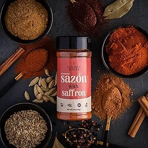 Golden Tower Sazon with Saffron – Sazón Seasoning, All Natural ingredients,