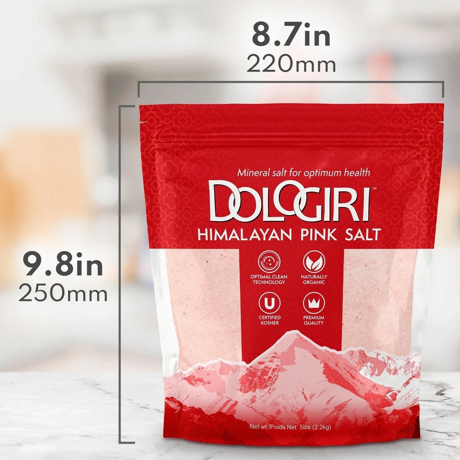 «Premium Hand-Mined Pink Himalayan Salt – 5LB, Pure & Mineral-Rich, Fine Grain»
