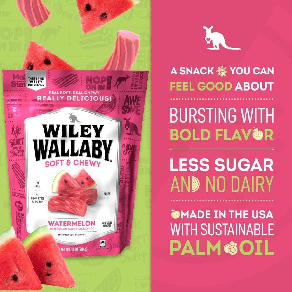 Wiley Wallaby Licorice Watermelon, 10.0 oz( 2 Pack)