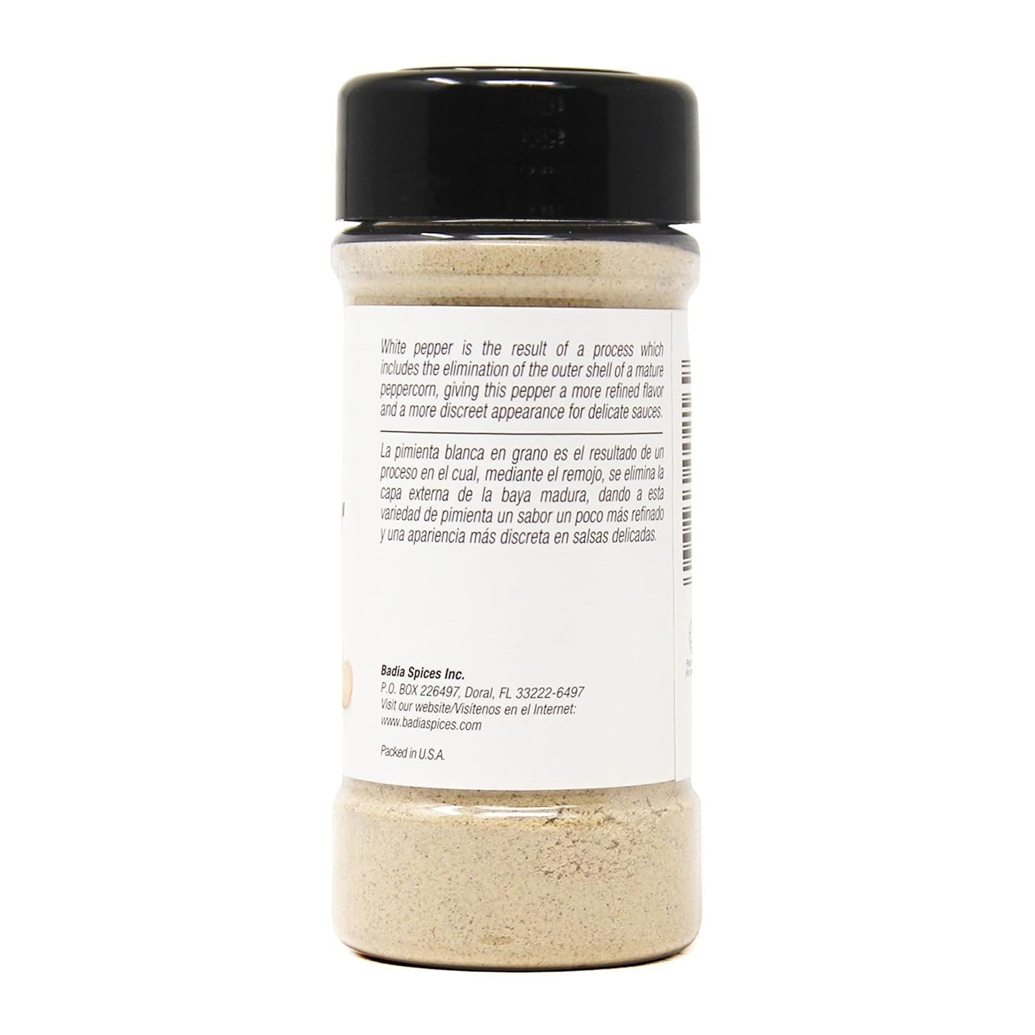 Badia Ground White Pepper, 2 oz – Smooth Flavor for Sauces & Seafood