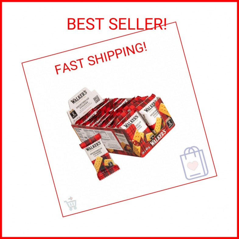 Walker’s Shortbread Fingers, Pure Butter Shortbread Cookies, 1.4 Oz (Pack of 24)