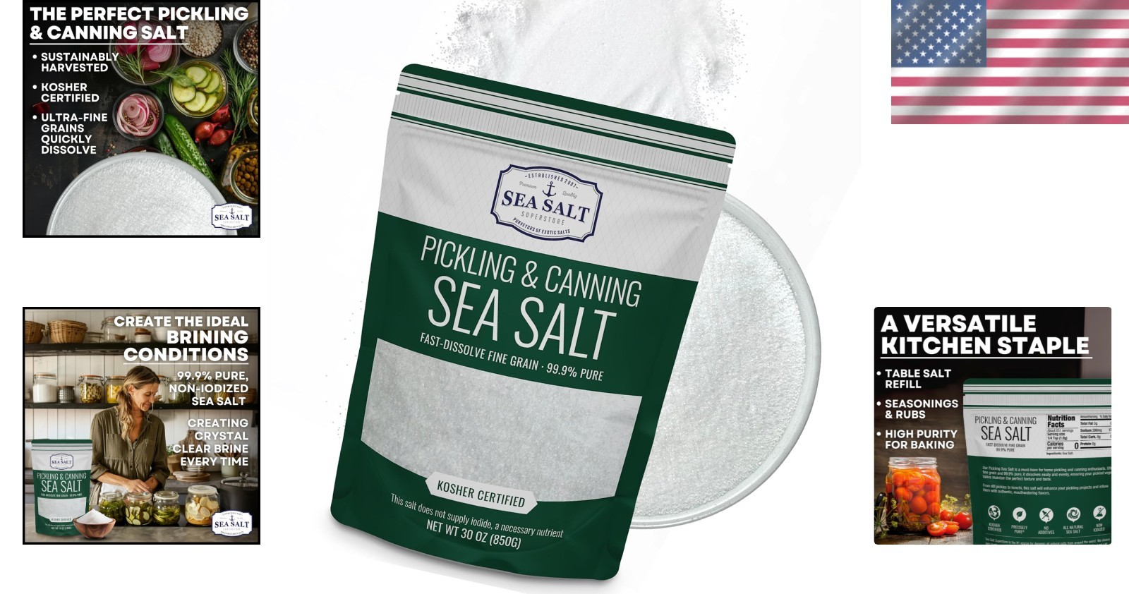 30 Oz Kosher Pickling Salt for Culinary Perfection – Non-Iodized & Pure
