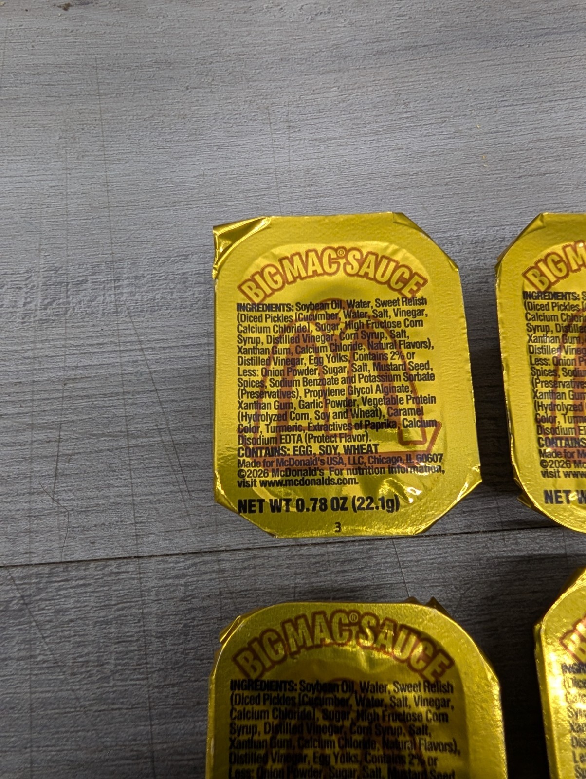 McDonald’s Big Mac dipping sauce lot of 8. .78oz each