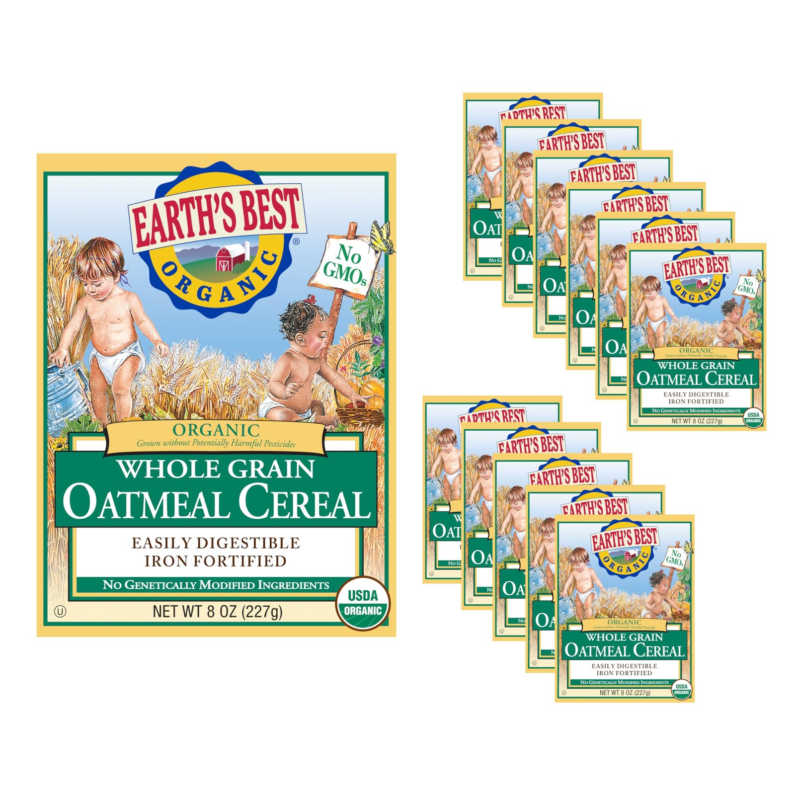 Earth’s Best Organic Baby Food, Whole Grain 8 Ounce (Pack of 12)