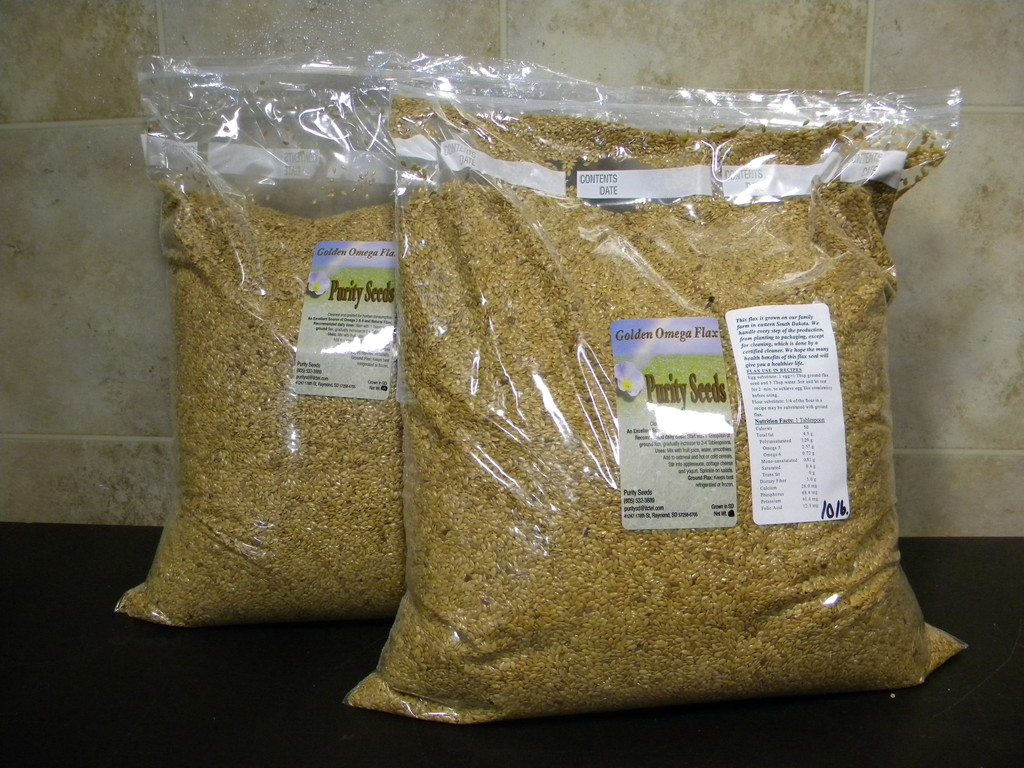 20 lbs Purity Seeds Golden Omega Flax Seed flaxseed 2-10 lbs bags FREE SHIPPING