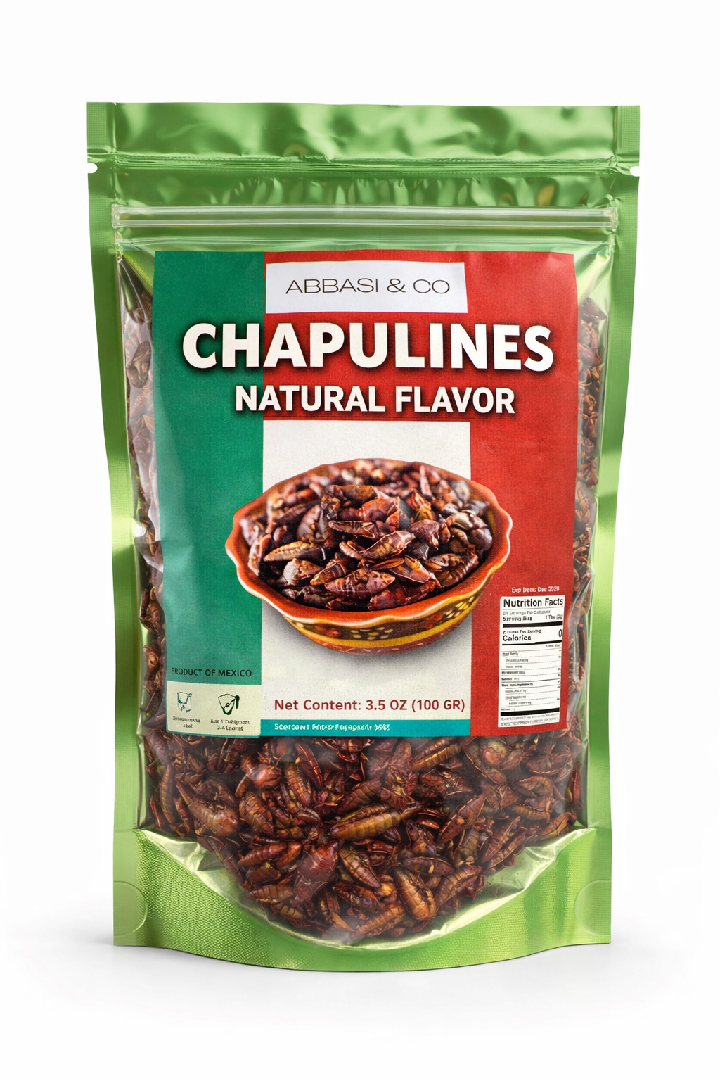 Chapulines Sal y Limon y Chile y Limon Grasshoppers from Oaxaca Mex 100g Each
