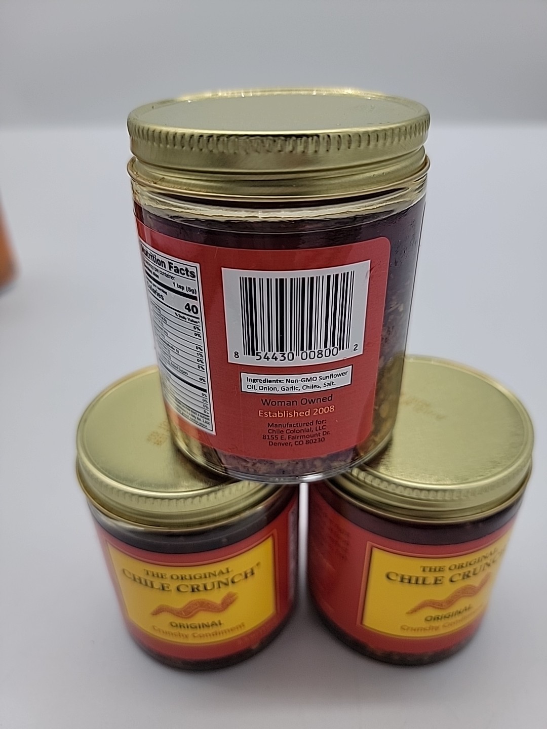 Lot Of 3 A Crunchy All Natural Spicy Condiment Original 12/27 New!