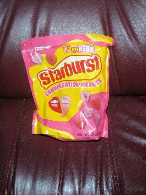 Starburst Conversation Hearts, FAVE REDS CHERRY/STRAWBERRY 12OZ BAG BB10/2027