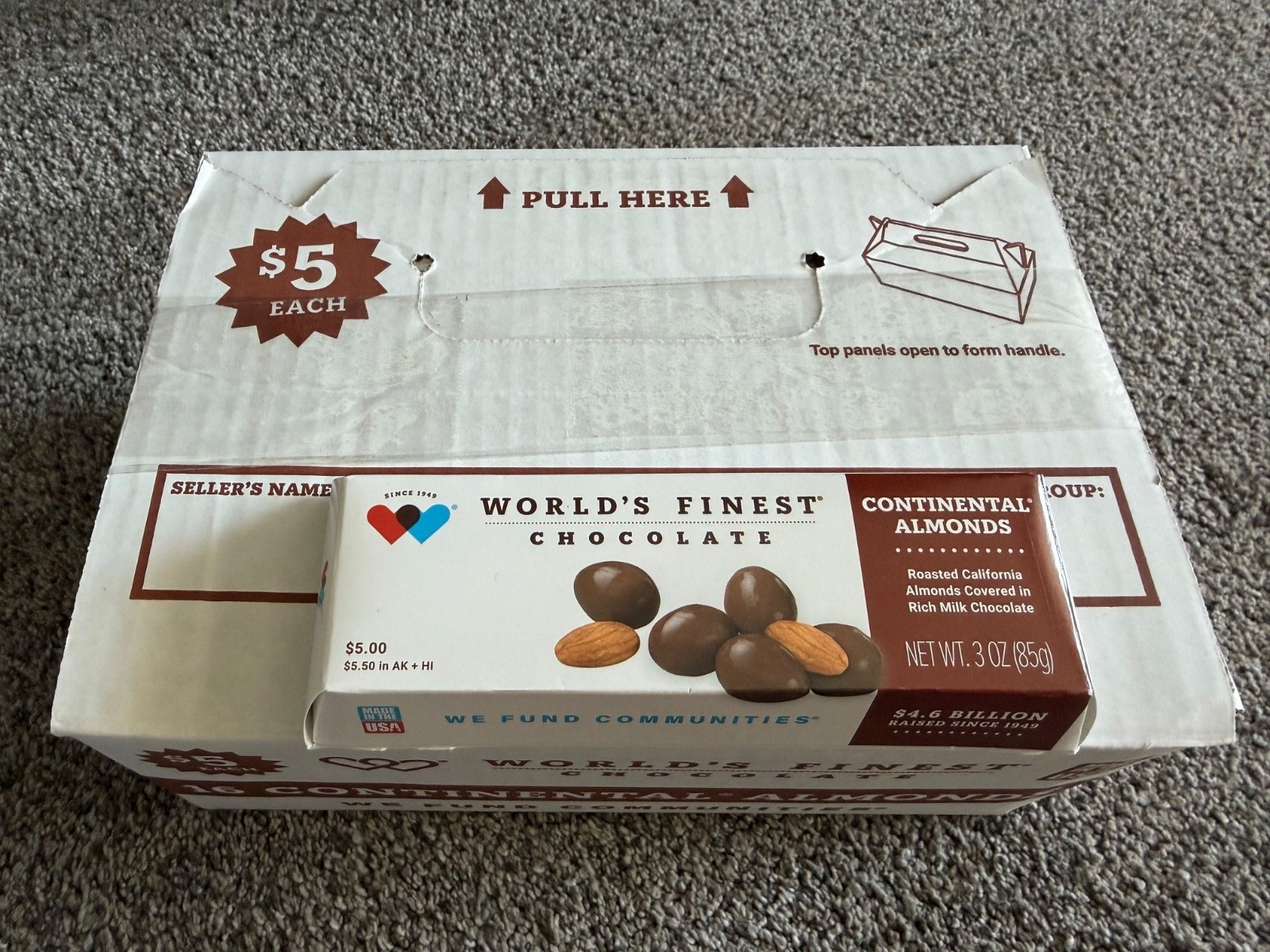 WORLD’S FINEST CHOCOLATE Continental Almonds in Milk Chocolate 16 Boxes 1 – CASE