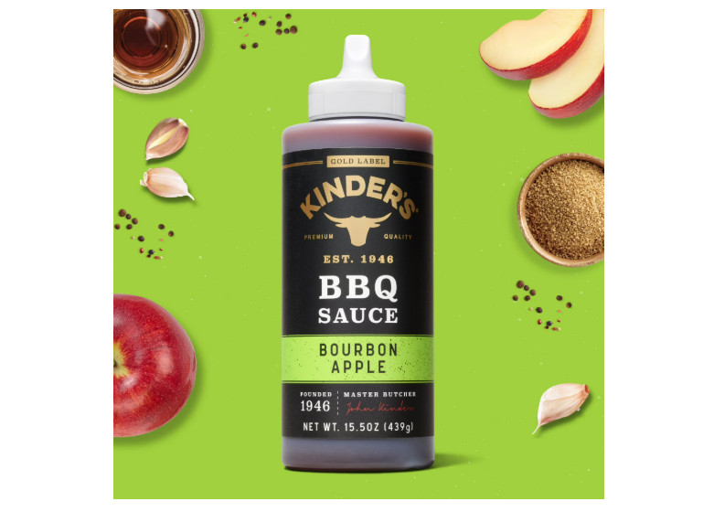 Kinder’s Gold Label Bourbon Apple BBQ Sauce, 15.5 oz Squeeze Bottle