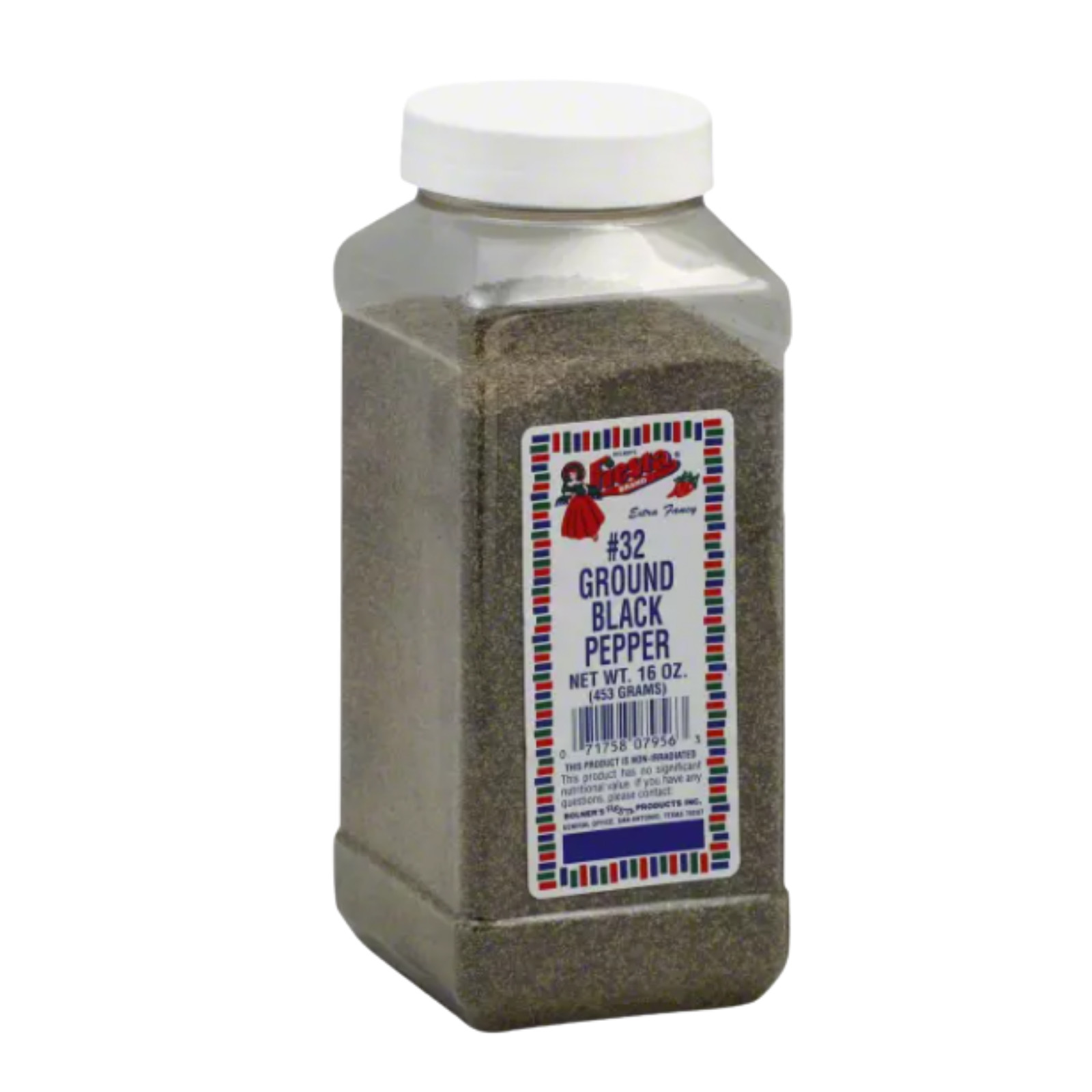 Bolner’s Fiesta No. 32 Ground Black Pepper 16 oz Large Bottle Texas Staple