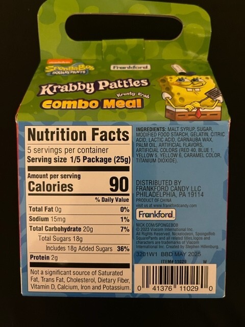 Nickelodeon Spongebob Krabby Patties Gummies COMBO MEAL BOX of Gummy Candy