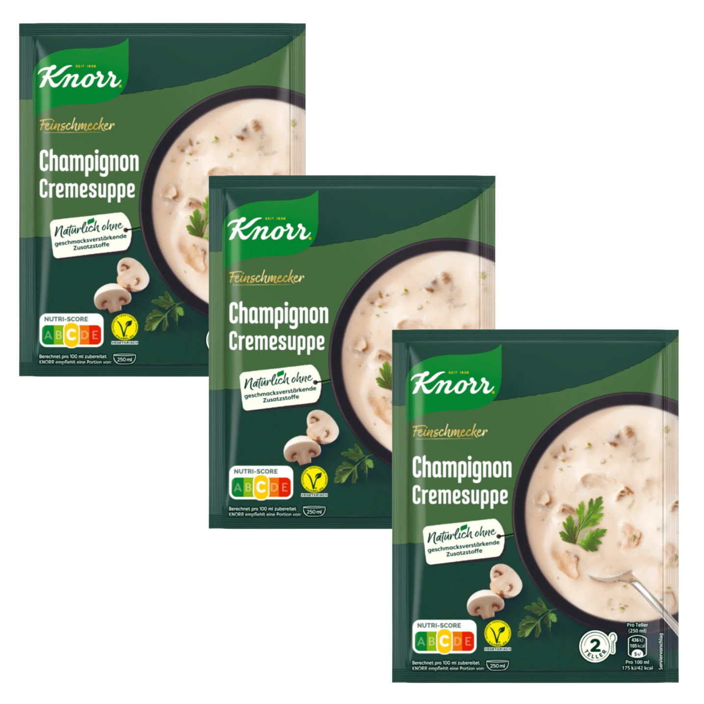 KNORR instant soup CREAM of MUSHROOM ( Champignon ) 3 pc. FREE SHIP
