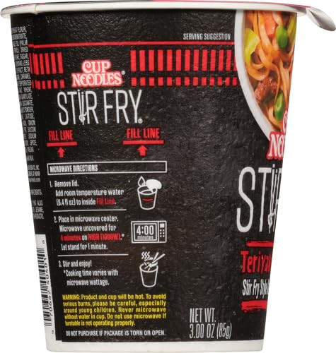Cup Noodles Stir Fry Teriyaki Beef 3 Fl Oz Microwaveable Asian Noodles