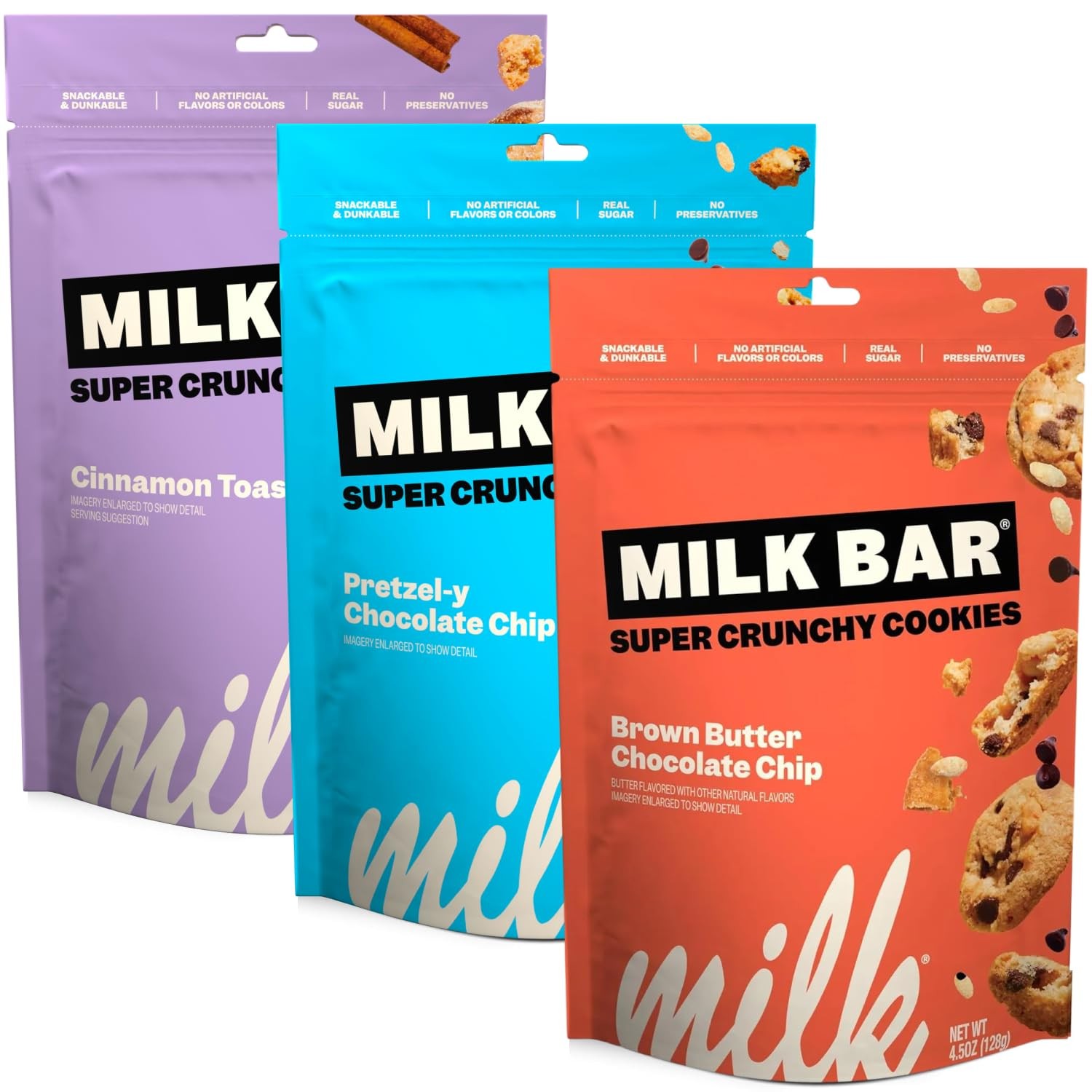 Crunchy Cookies Pretzel Brown Butter Cinnamon Toast Mini Treats Variety 3-Pack