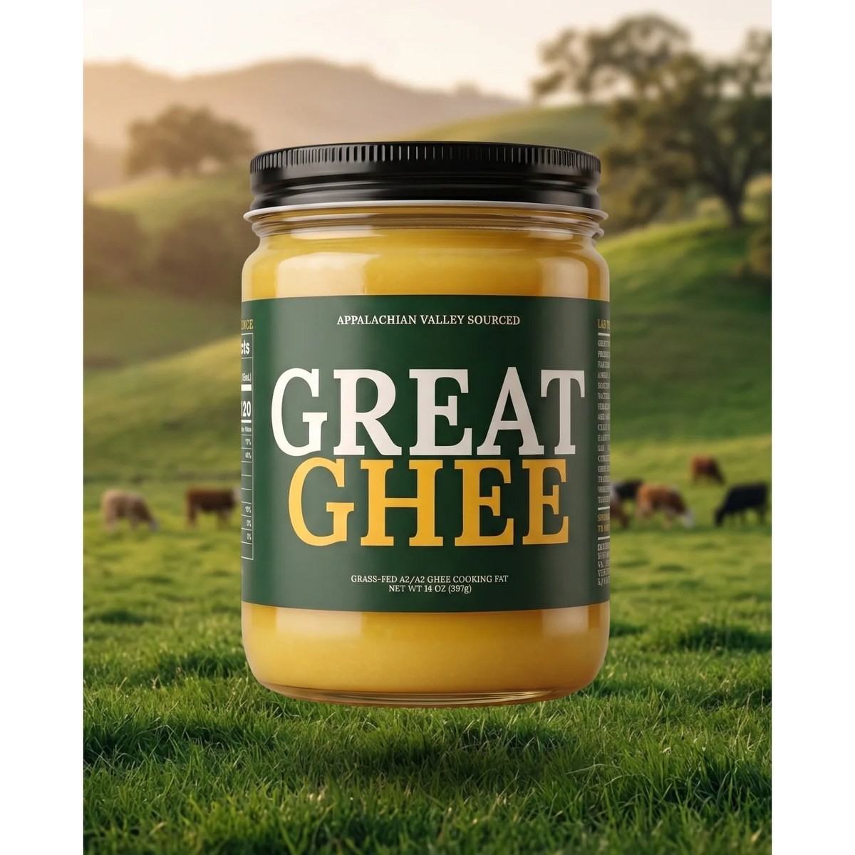 Great Ghee Grass-Fed A2/A2 Clarified Butter 14oz Cooking Fat Keto Paleo Whole30