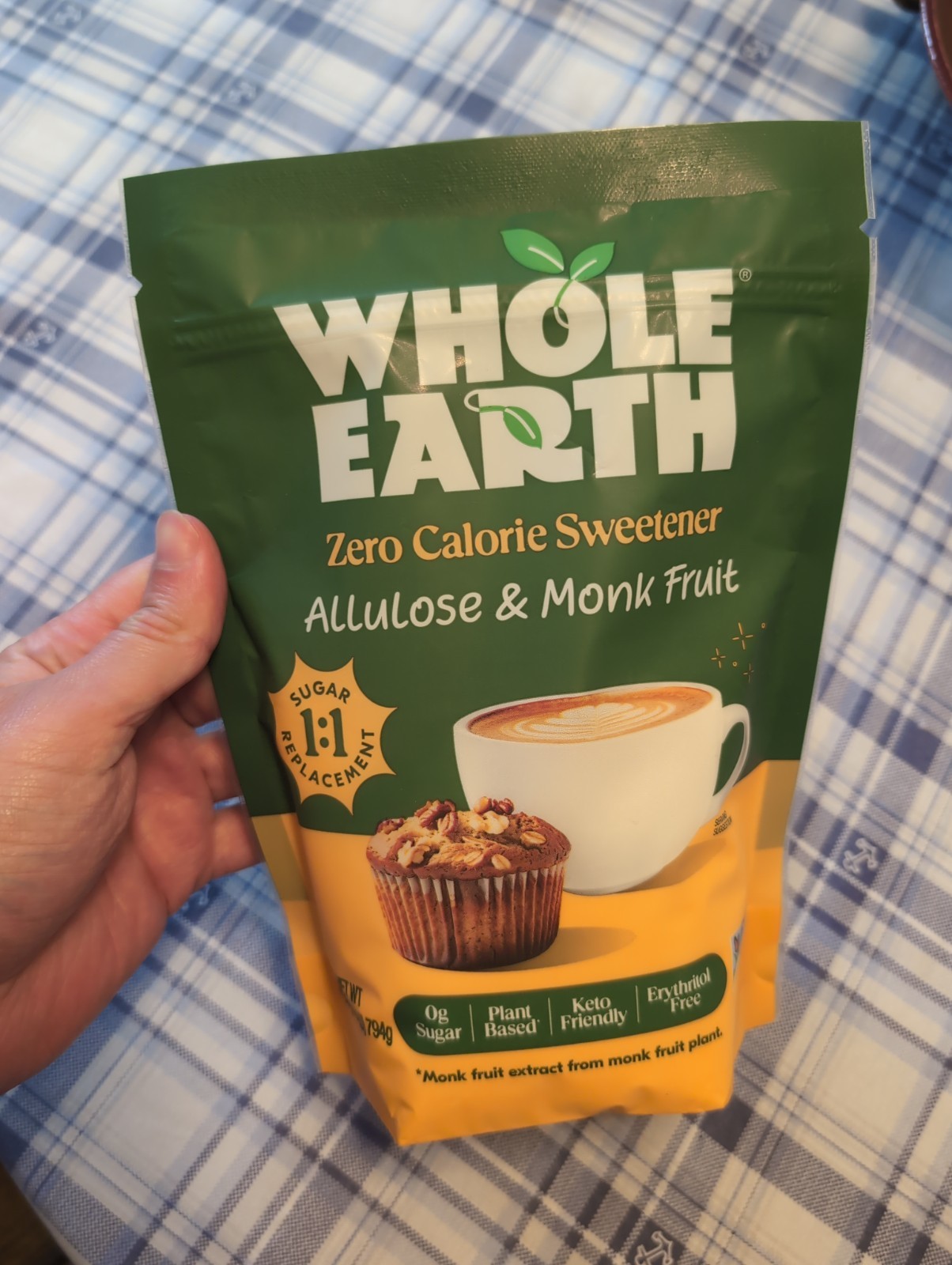Whole Earth Zero Calorie Sweetener Allulose & Monk Fruit 28 Ounce EXP 02/2029