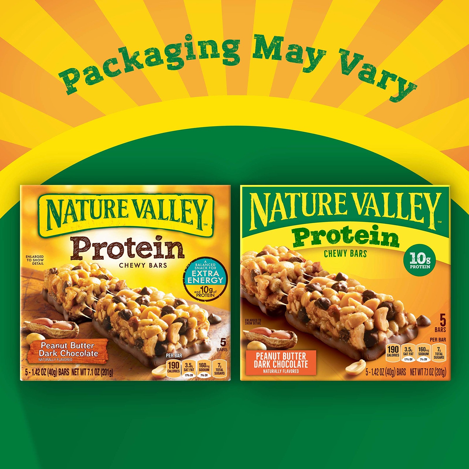 Protein Chewy Snack Bars, Peanut Butter Dark Chocolate, 5 Bars, 7.1 oz