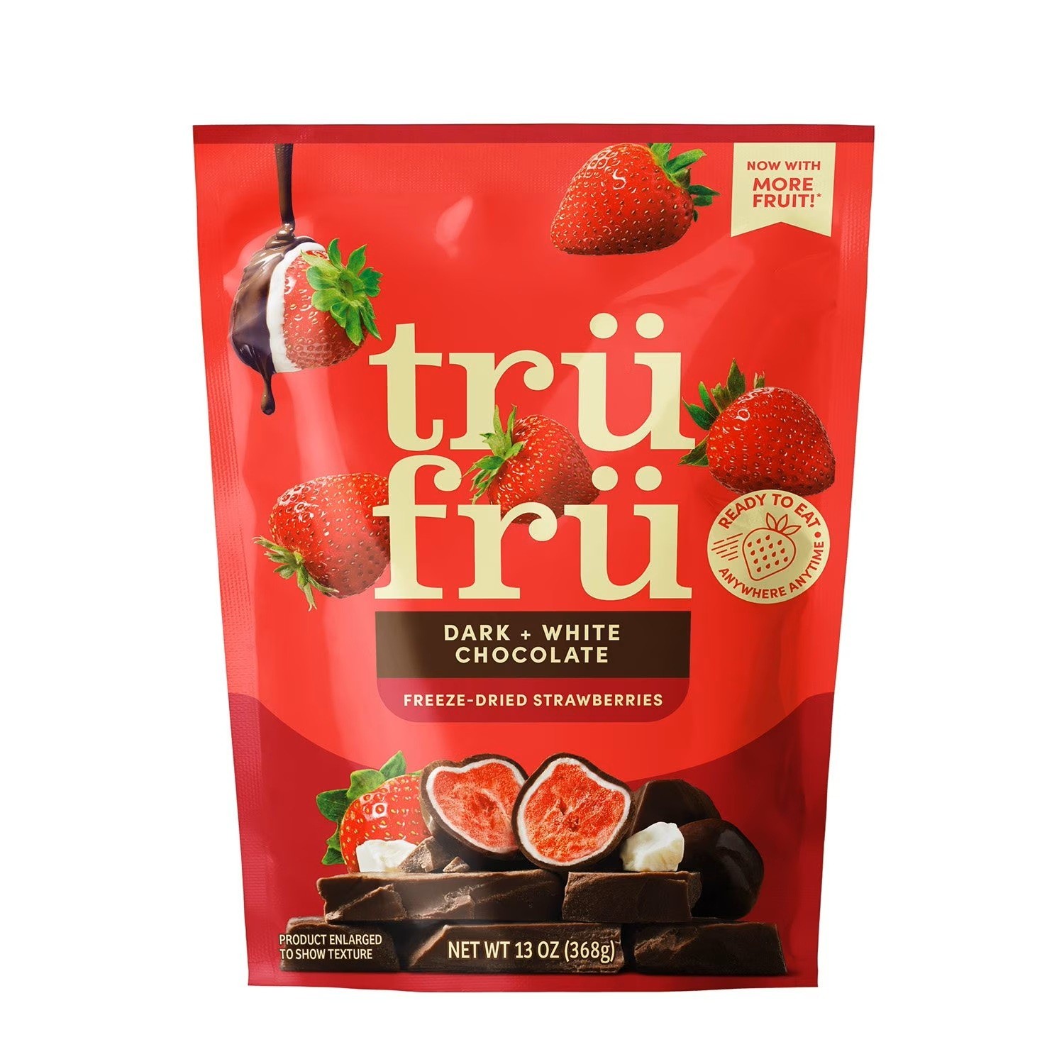 Tru Fru Dark and White Chocolate Freeze-Dried Strawberries, 13 oz Free Sipping