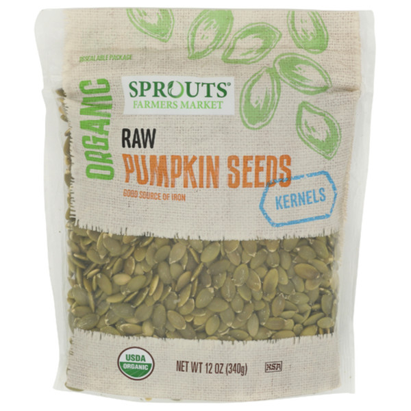 3 Pack – Sprouts Organic Raw Pumpkin Seed Kernels 12 oz