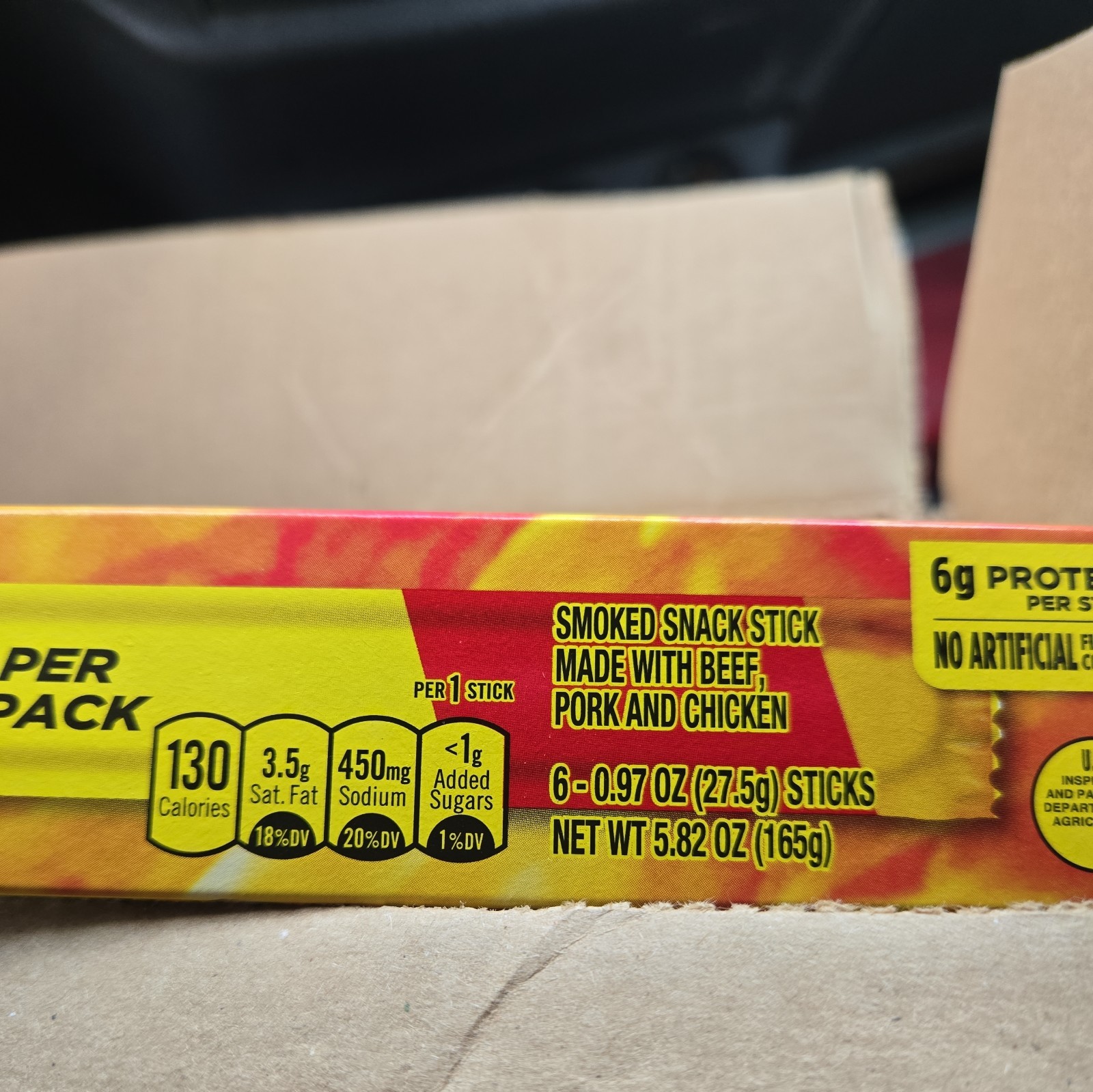 Slim Jim Original 8 Boxes of 6 Sticks Per Box 48 Total Sticks per case