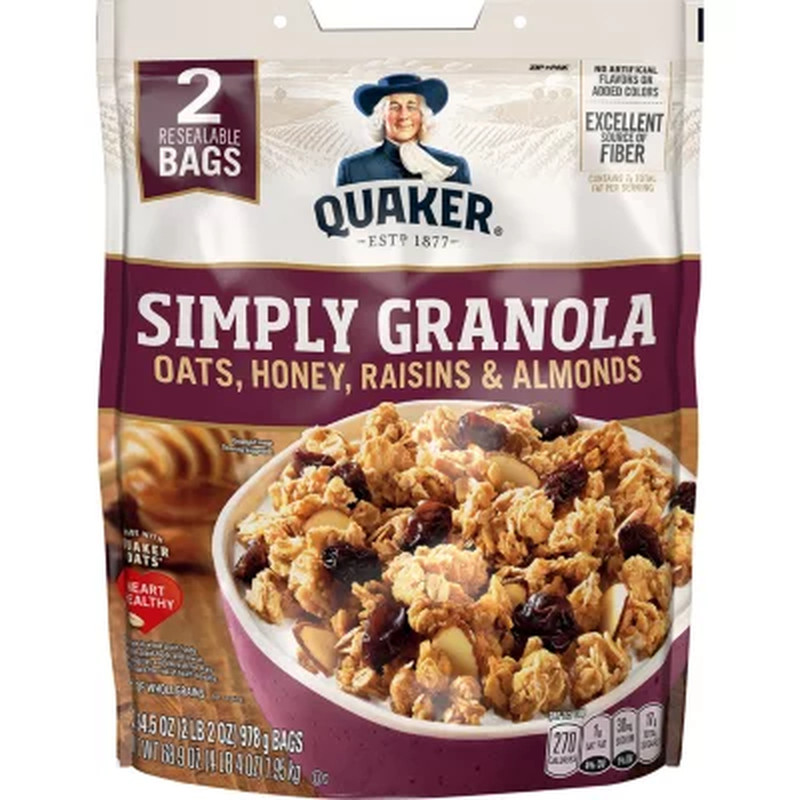 Quaker Simply Granola – 34.5 oz. Each, 2 Pack