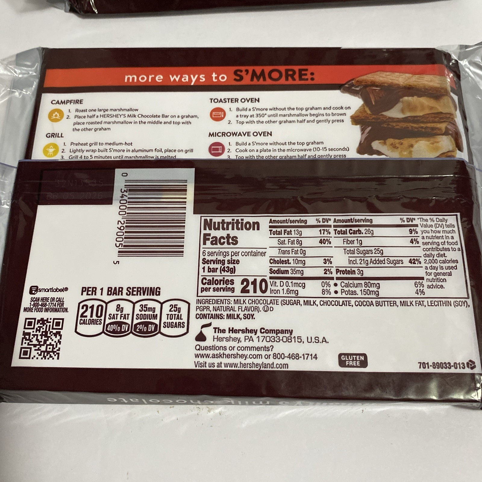 Hershey’s Milk Chocolate Candy Full Size Bars 2 Pack 12 Total Bars Bulk Pricing
