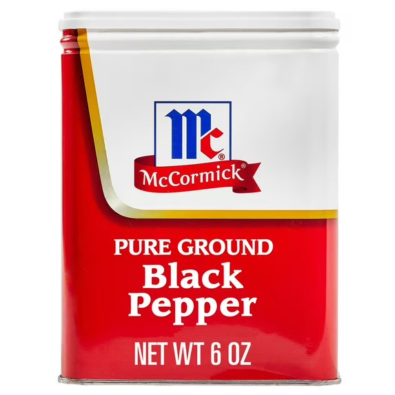McCormick Pure Ground Black Pepper, 6.0 oz Can..