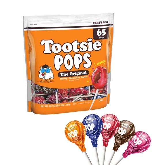 Tootsie Pops, The Original, Assorted Peanut Free and Gluten Free Lollipops 130 C