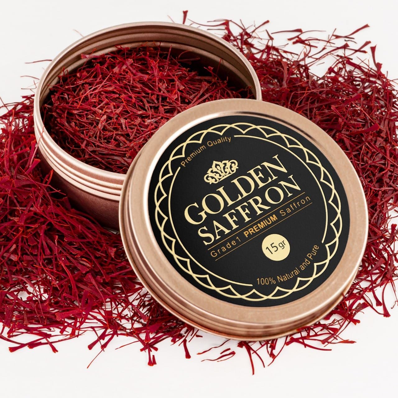 Golden Saffron, Finest Pure Premium All Red Saffron Threads, Grade A+ Super N…