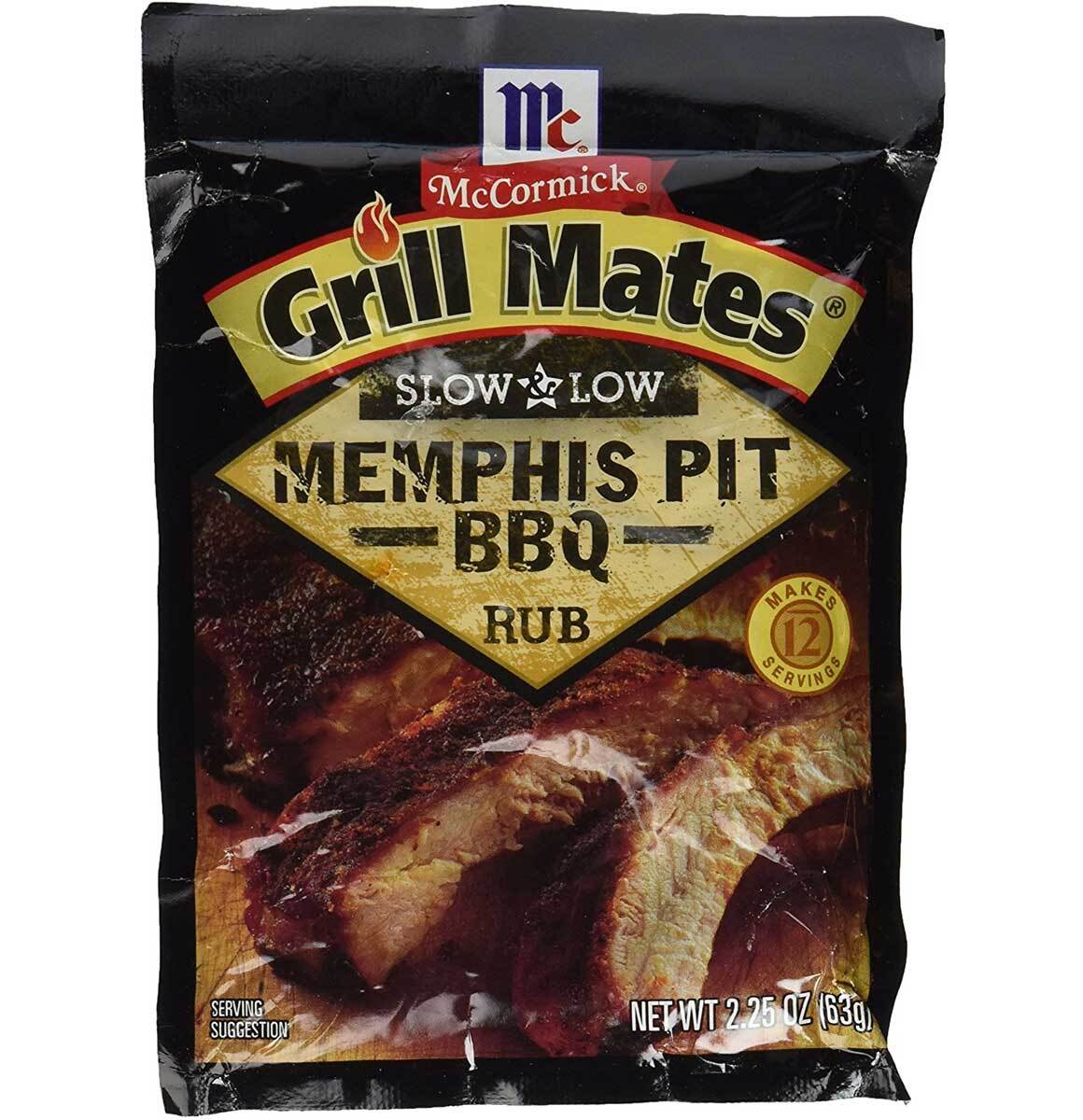 McCormick Grill Mates Memphis Pit BBQ Seasoning Rub – 2.25 Oz – Pack of 10