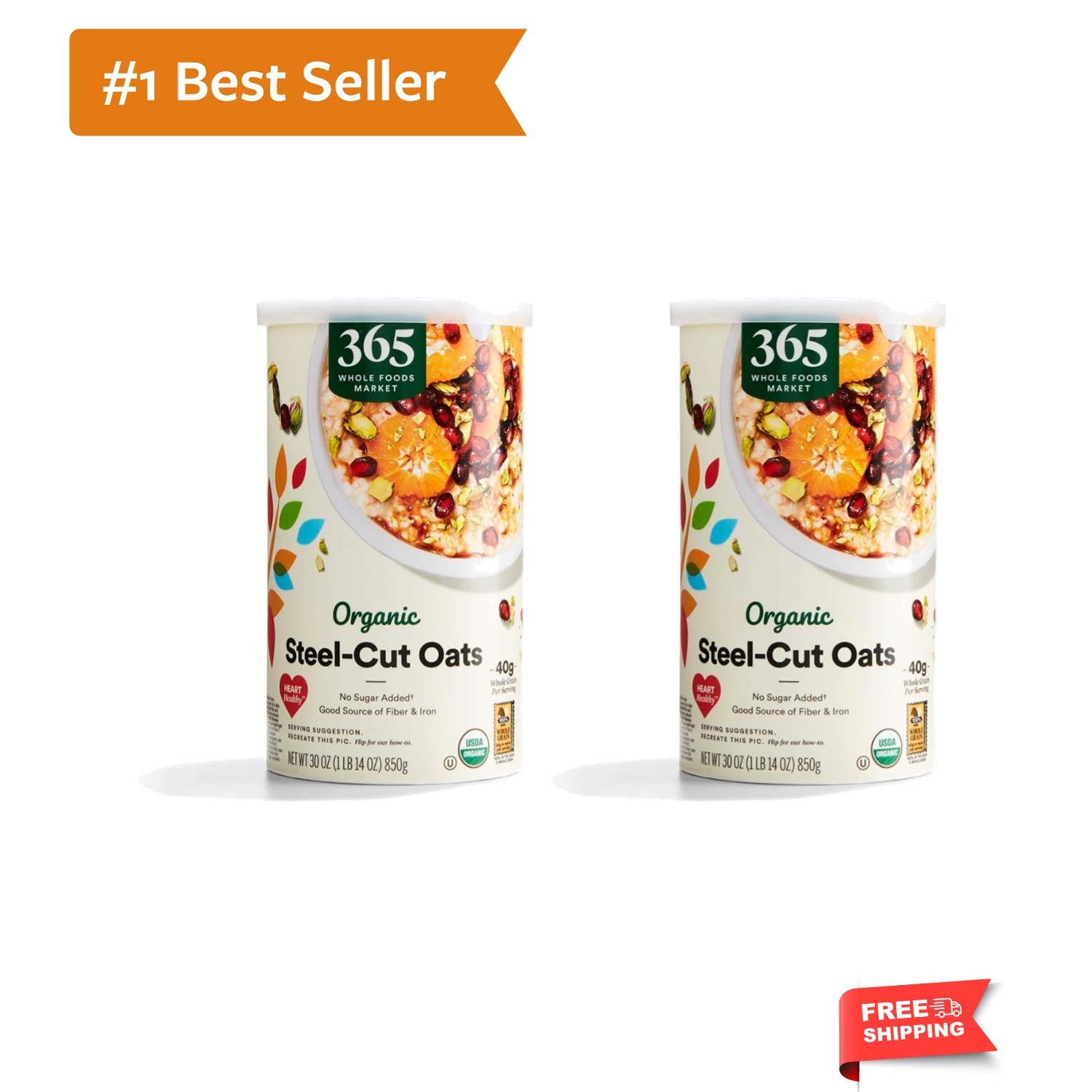 Organic Steel Cut Oats, 30 Ounce Pack of 2