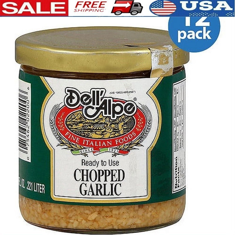 Chopped Garlic Ready to Use Pack of 12 Low Fat Low Sodium Shelf Stable