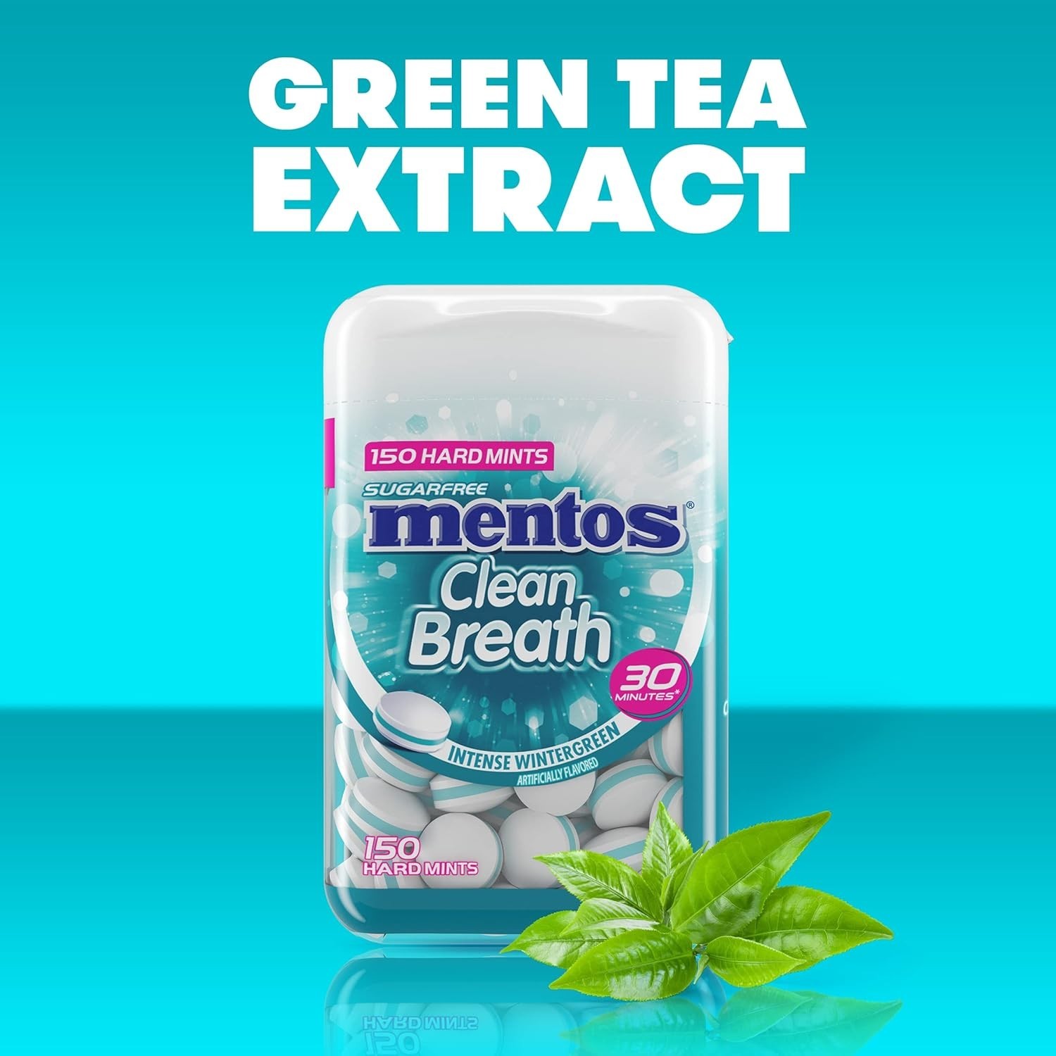 Mentos Clean Breath Hard Mints, Intense Wintergreen, 150 Pieces, 4 Count Pack