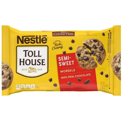 Nestle Toll House Semi Sweet Morsels Baking Chocolate Chips 72 oz Bag EXP 05/27