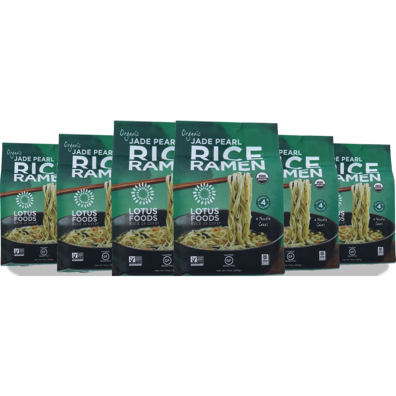 Organic Jade Pearl Rice Ramen By Lotus Foods 10 Oz Pasta 6 Pack