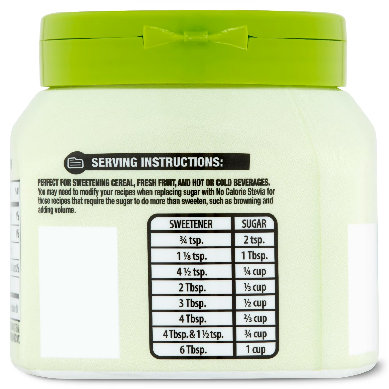 Great Value No Calorie Stevia Sweetener Sugar Substitute, 9.8 oz