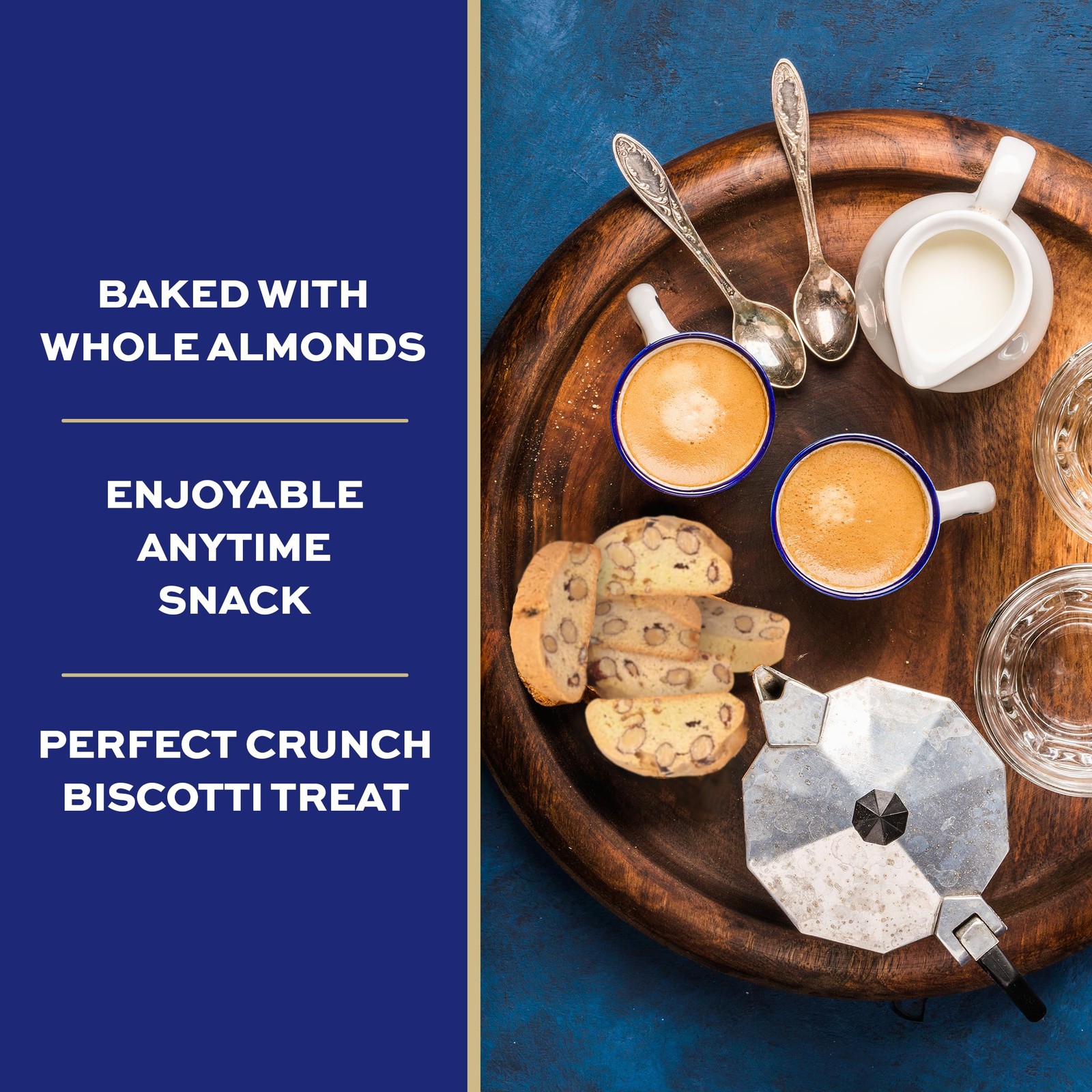 La Dolce Vita Classic Almond Italian Biscotti Cookies, 40 oz Jar – Authentic