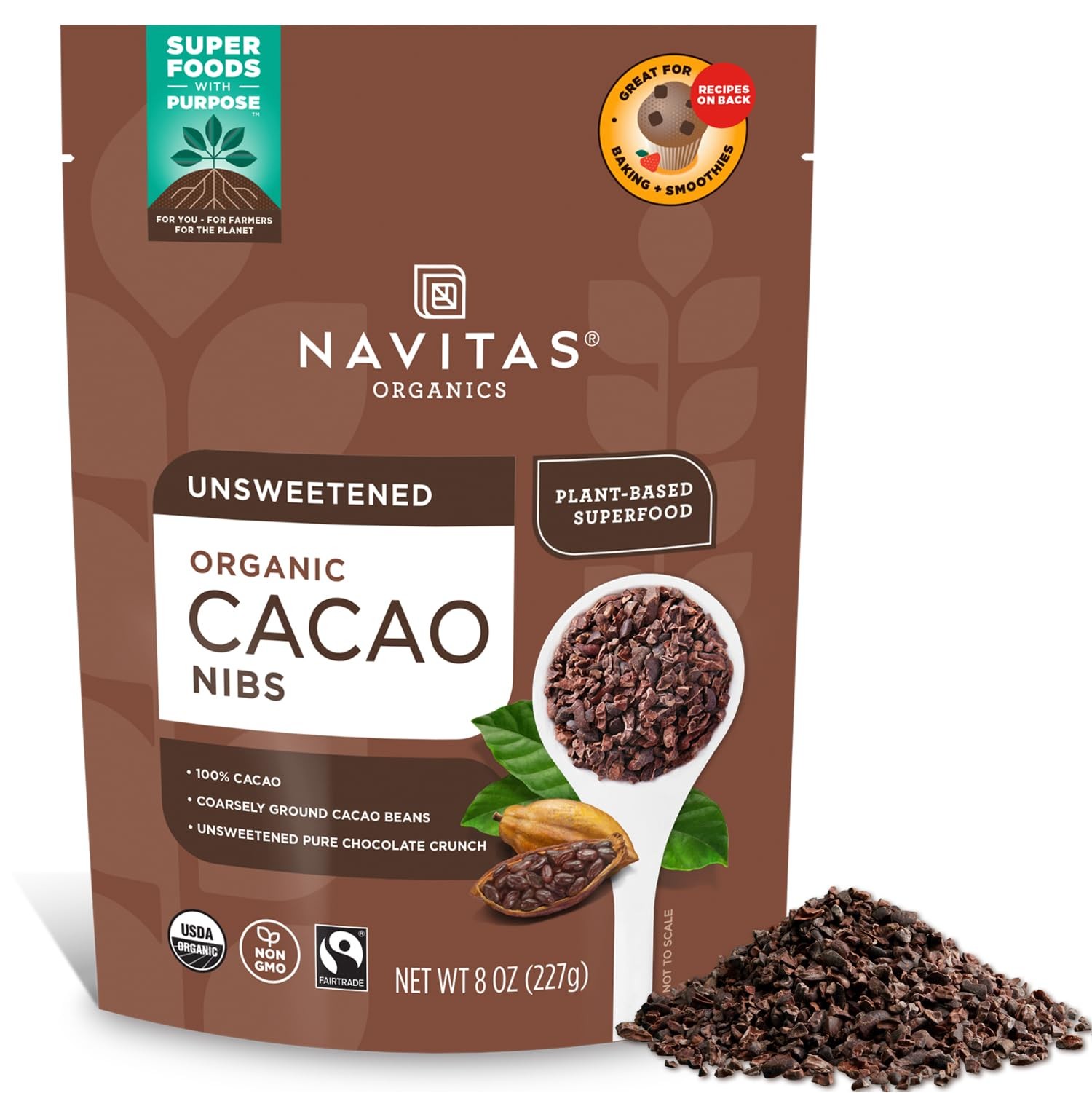 Cacao Nibs – Unsweetened Dark Chocolate Crunch – Antioxidants, Minerals, Fibe…