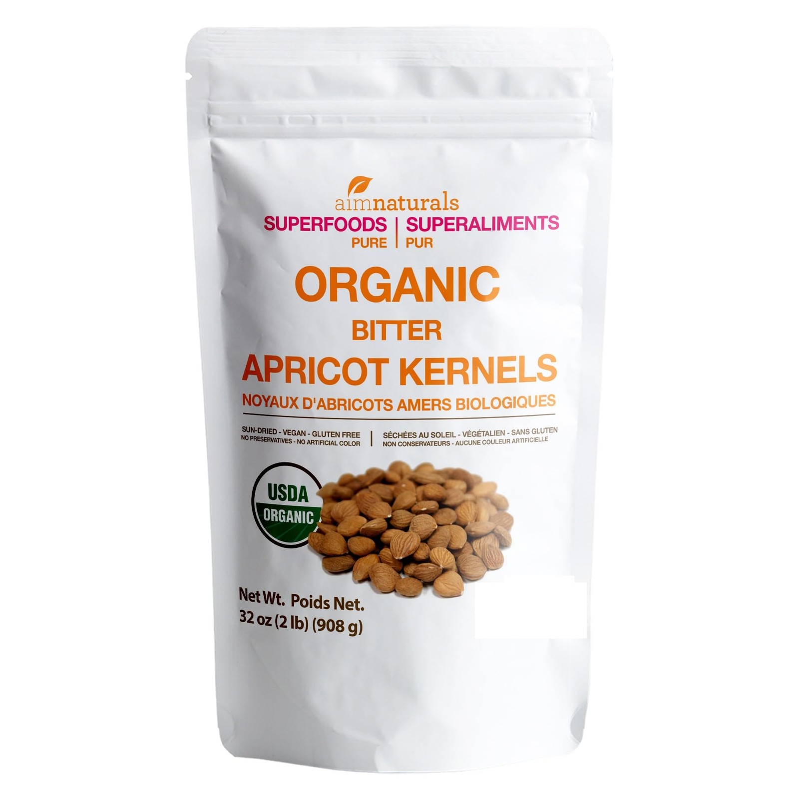 Bitter Apricot Kernels Organic Raw 2 LB USDA Organic Certified – Product of …