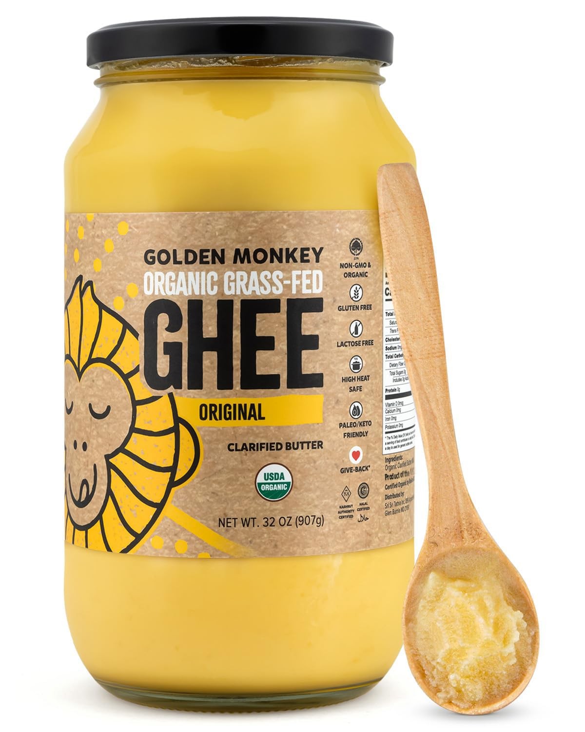 Organic Ghee Butter Grass Fed Clarified Cooking Keto Paleo Healthy Fat 32oz