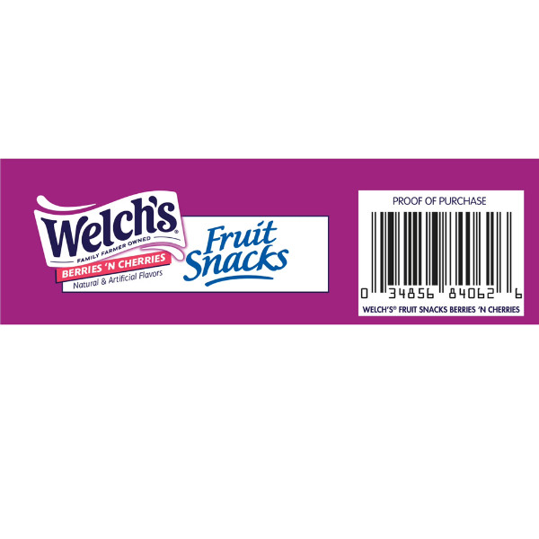 Welch’s Fruit Snacks Gluten-Free Berries Cherries Kids Snacks, 0.8 oz, 40 Count