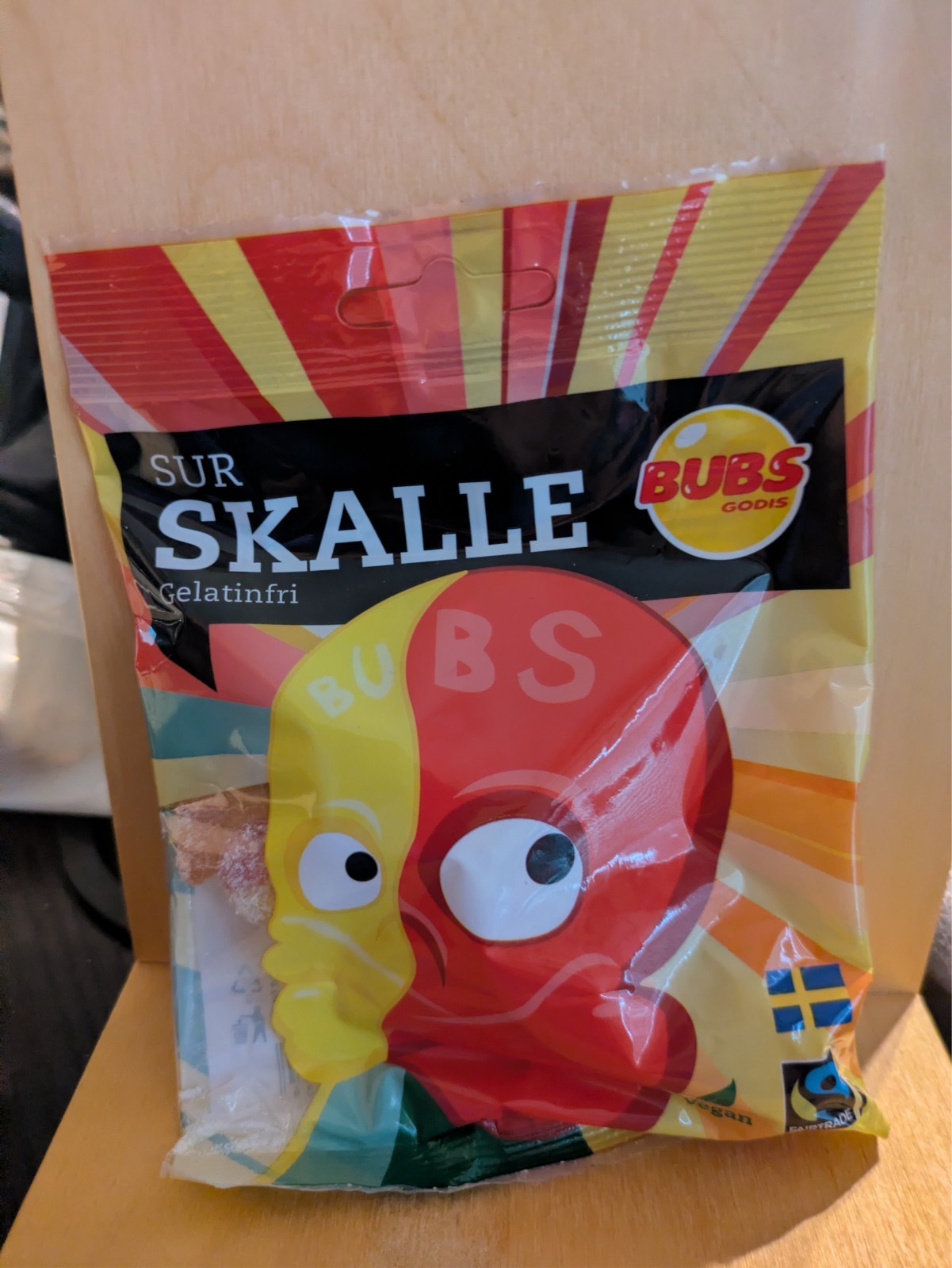 Bubs Red & Yellow Skull Popular Swedish Candy