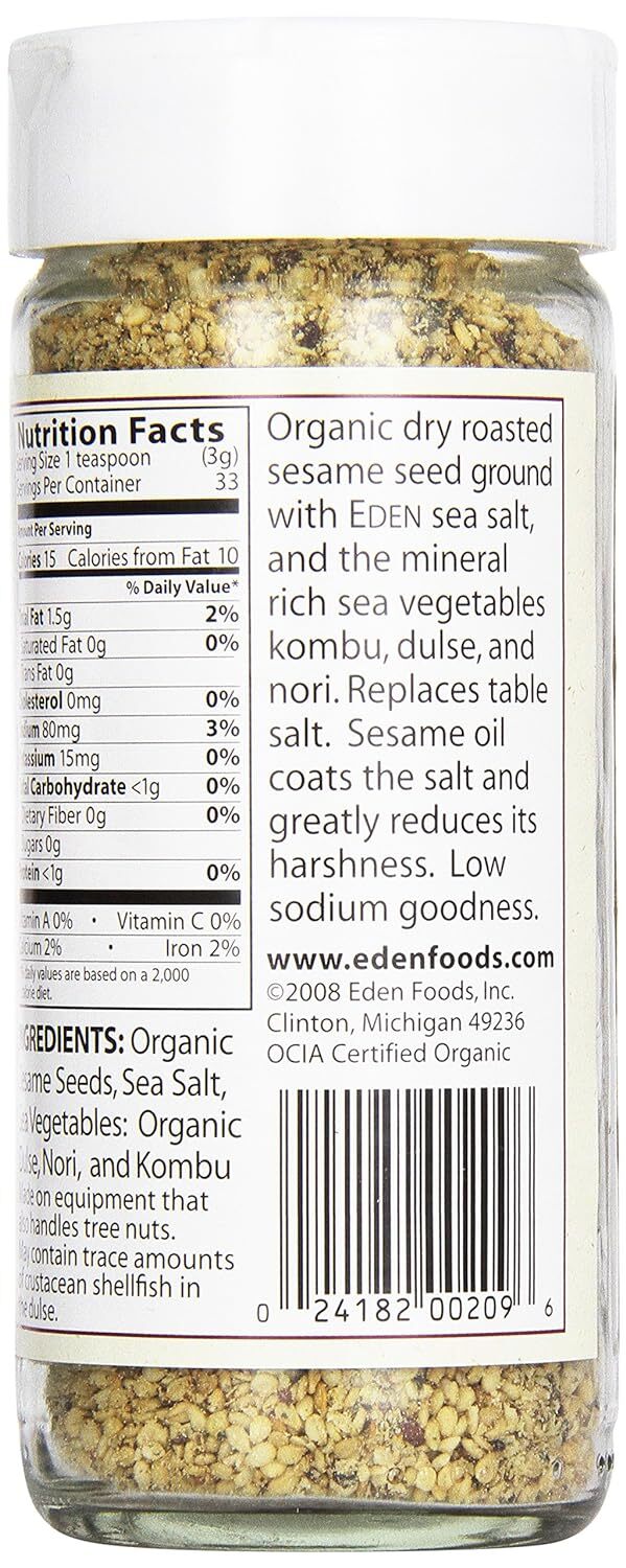 Eden Foods Organic Gomasio Sesame Salt Seaweed 3.5 Oz