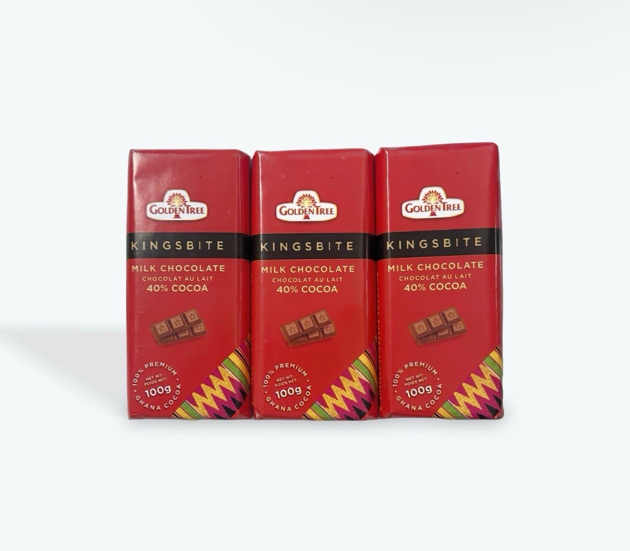 ×3 Bars Kingsbite Milk Chocolate, Golden Tree Ghana Dark Bars 40% to 90% Cocoa