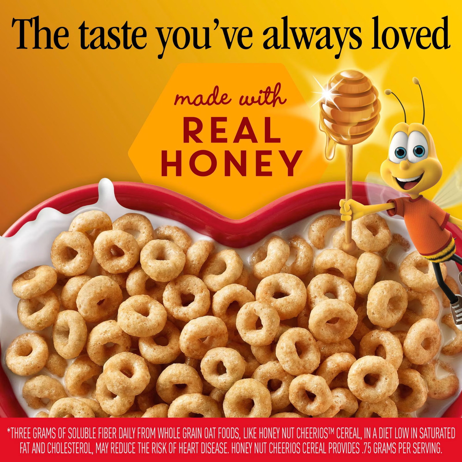 Honey Nut Cheerios, Heart Healthy Gluten Free Breakfast Cereal, Mega Size, 27.2