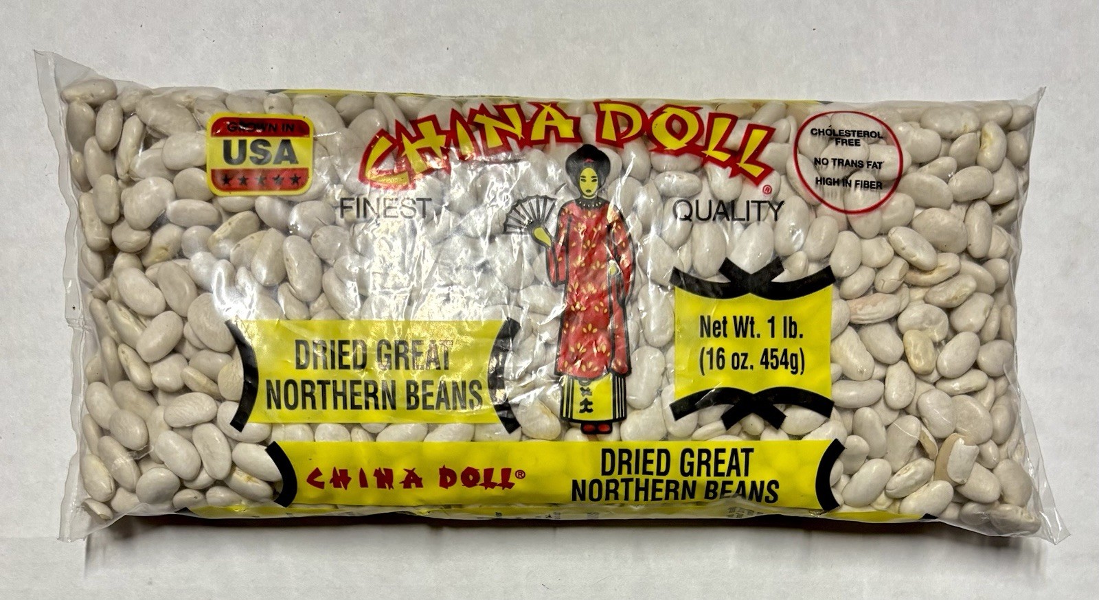 8lbs China Doll Dried Great Northern Beans 1 lb (x8) BB 10/2027