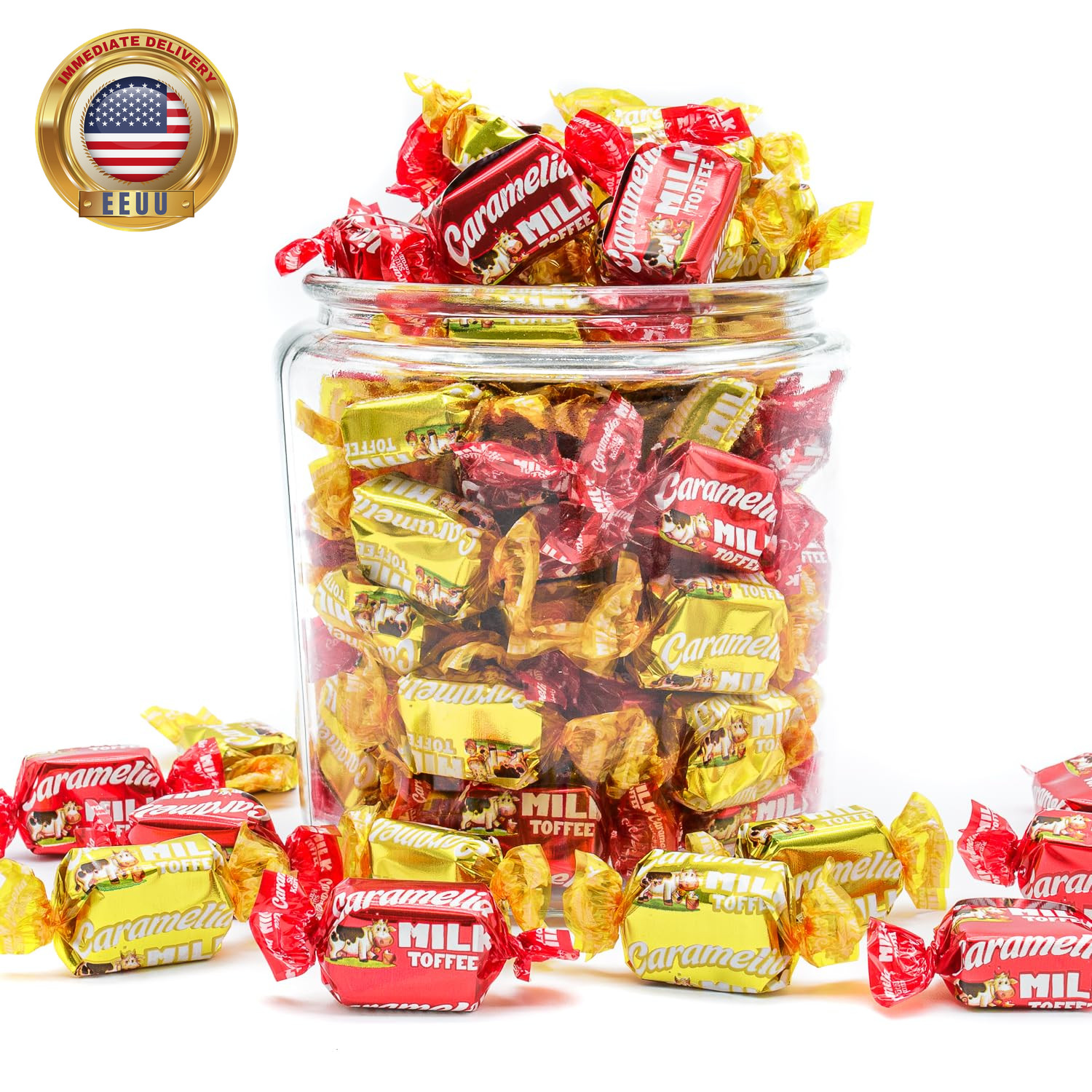 Milky Caramel Candy Individually Wrapped 1LB – Firm to Chewy Taffy, Turkish Cand
