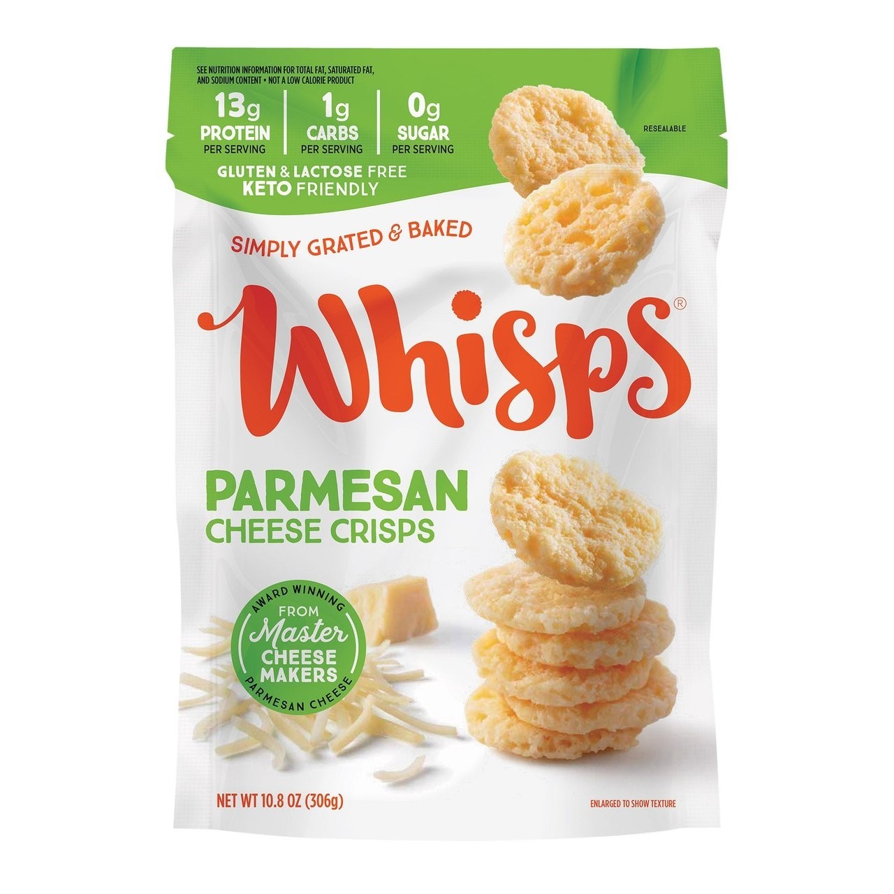 Whisps Parmesan Cheese Crisps, 10.8 oz Gluten Free Chips/Bites/Crisps
